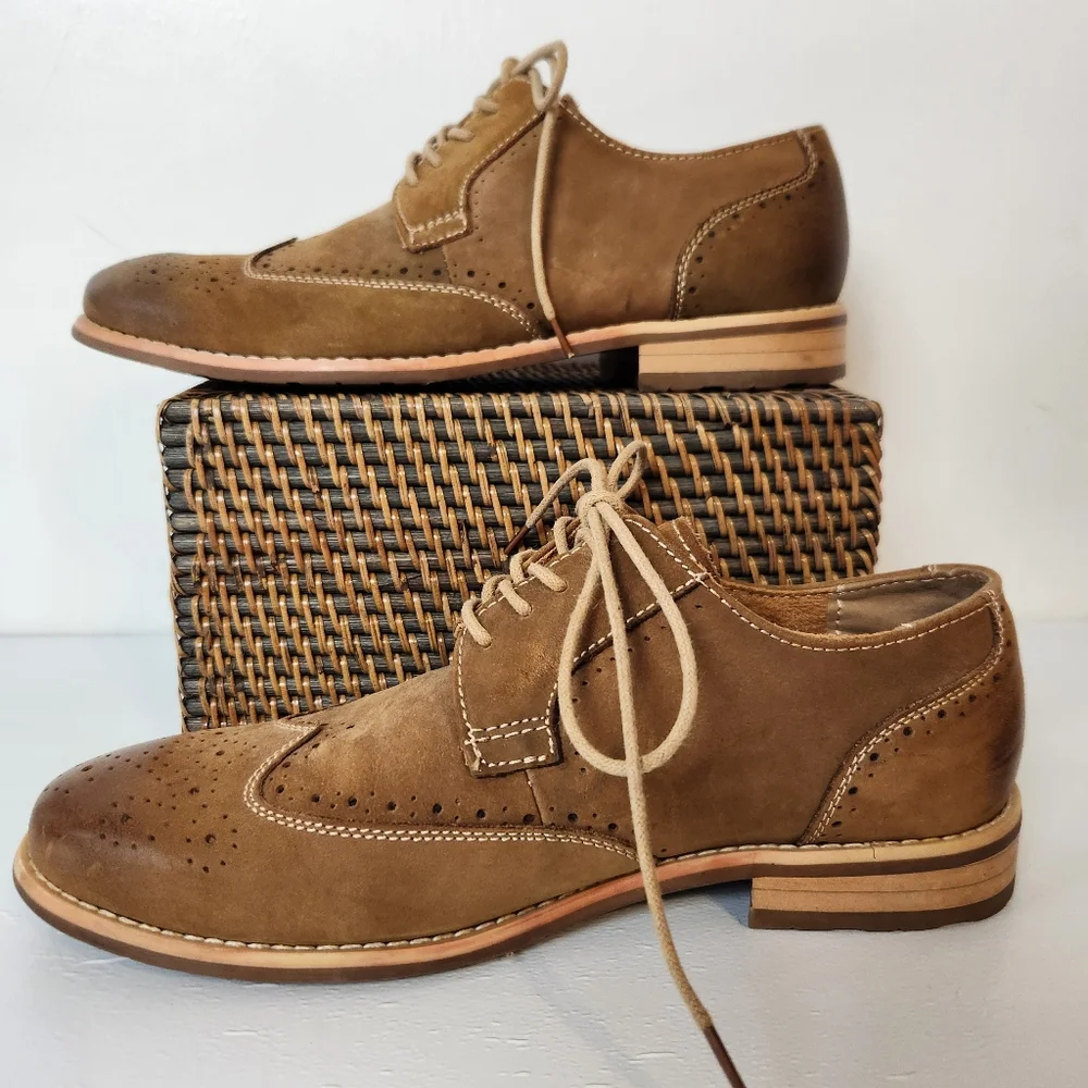 Steve Madden P-Lyte Suede Leather Wingtip Oxford Shoes